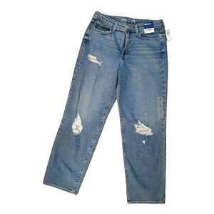 New Old Navy OG Loose Distressed Blue Jeans Size 12
